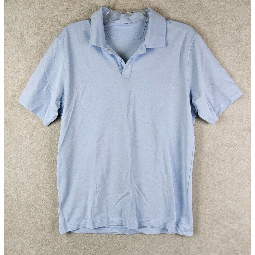 Lululemon Men's Short Sleeve Collared Polo Shirt Light Blue Size M